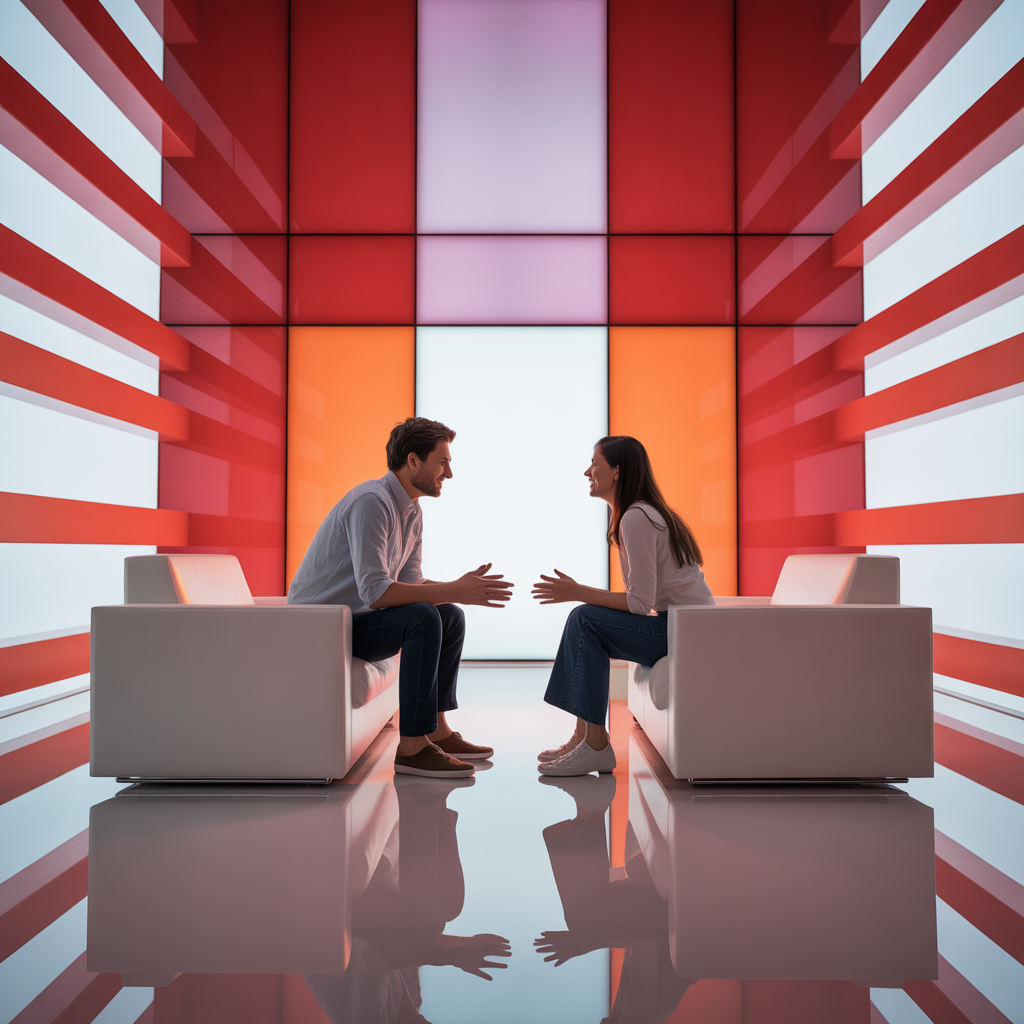 Couple having meaningful conversation